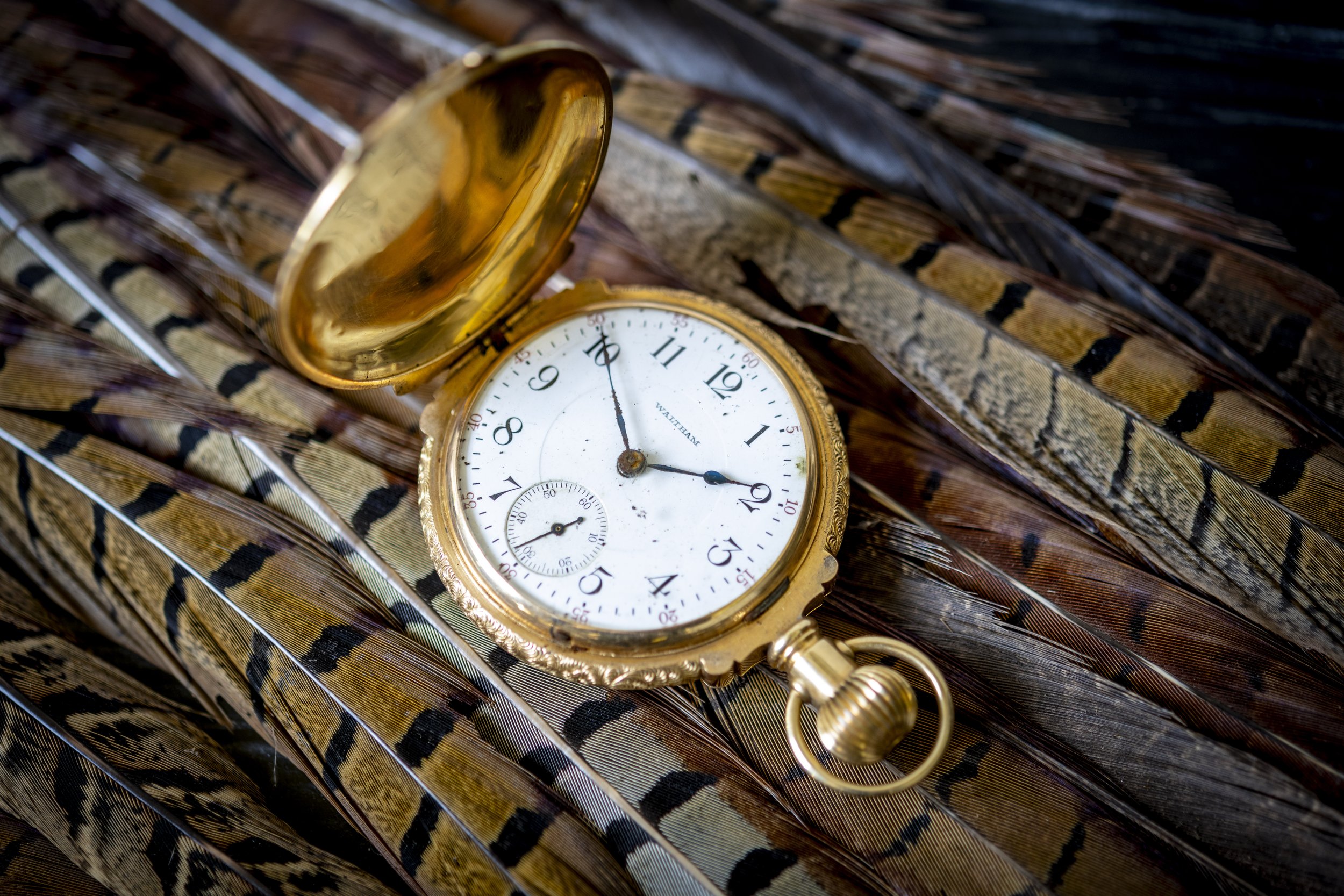 WALTHAM 14K GOLD CASED FULL-HUNTER POCKET WATCH