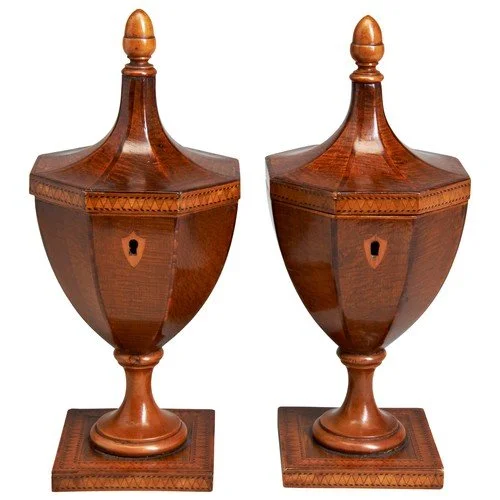 satinwood tea caddies
