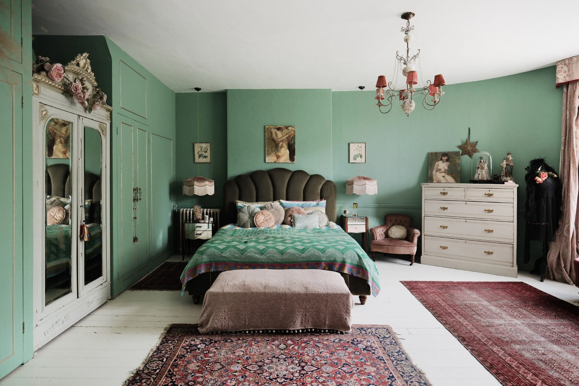 Pearl Lowe rug chair and ottoman