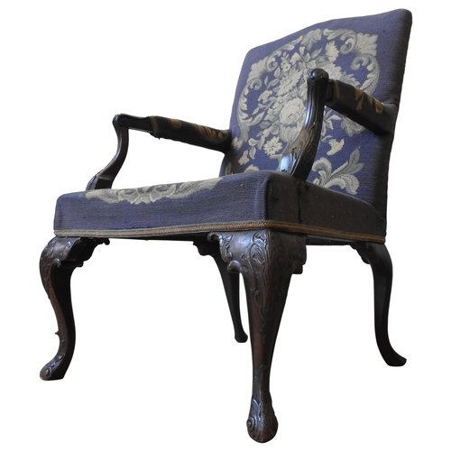 mahogany gainsborough type open armchair
