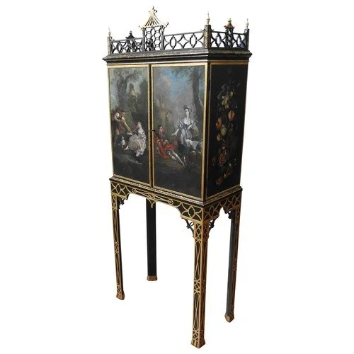 painted cabinet on stand