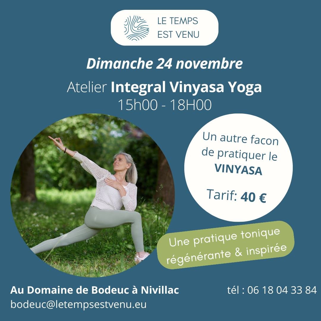 Atelier Yoga : De la Posture &agrave; la M&eacute;ditation - 3h 🧘&zwj;♀️🌿

Un atelier de 3 heures alliant le mouvement &agrave; la pleine conscience. Nous explorerons en profondeur des postures (asanas) pour d&eacute;velopper force et souplesse, et