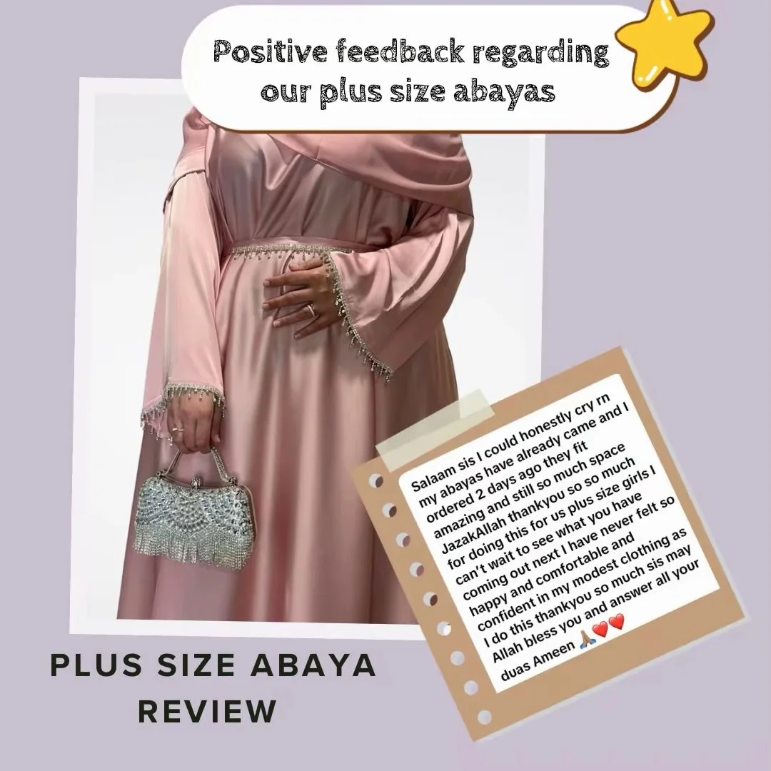 This feedback right here is what makes it all worth it. My intention has always been to help plus size women feel confident through my plus size abayas that fit properly, feel loose, and keep them comfortable and covered at the same time. Knowing tha