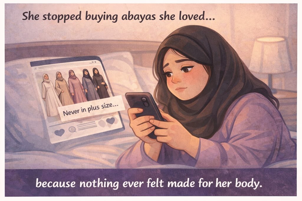 So many plus size women can relate to this feeling.

Seeing an abaya online that you love the style of, but already expecting disappointment because &ldquo;plus size&rdquo; doesn&rsquo;t always mean true plus size.

This story is for every sister who