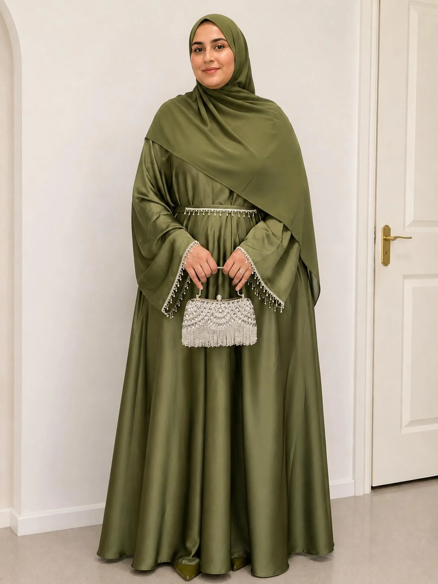 Plus Size Armani Satin Abaya