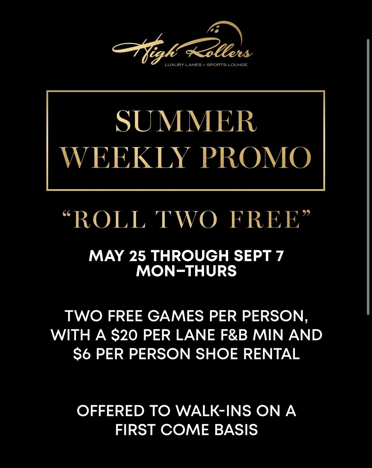Deals at High Rollers