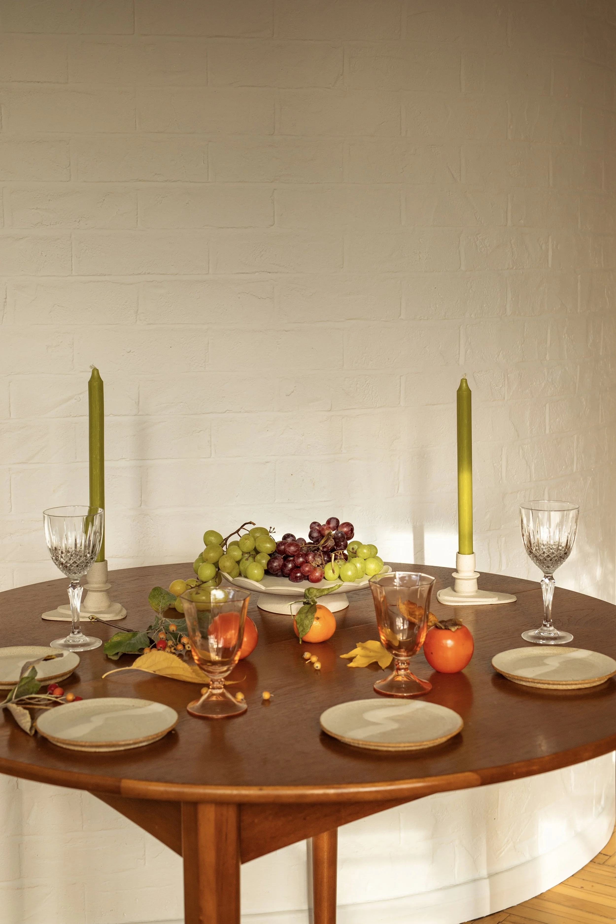 Toasted Plates + Layered Candlesticks 