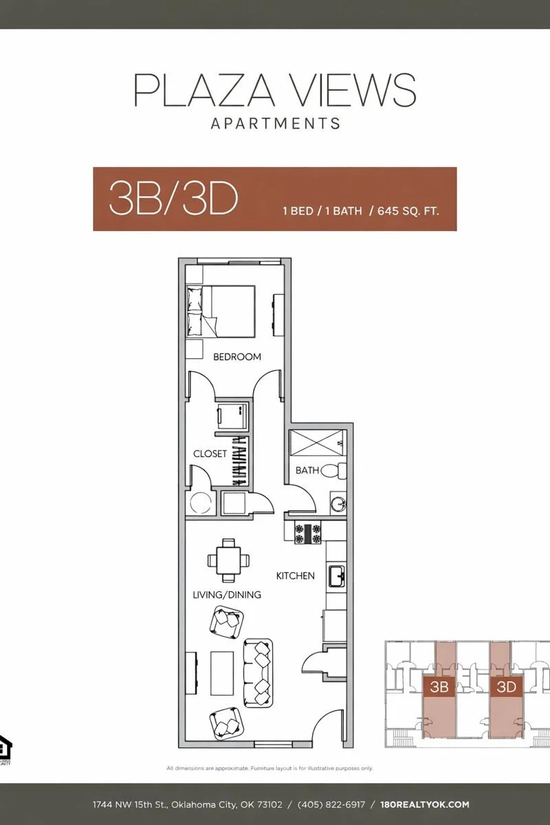 Junior 1 Bedroom Units - 3rd Floor