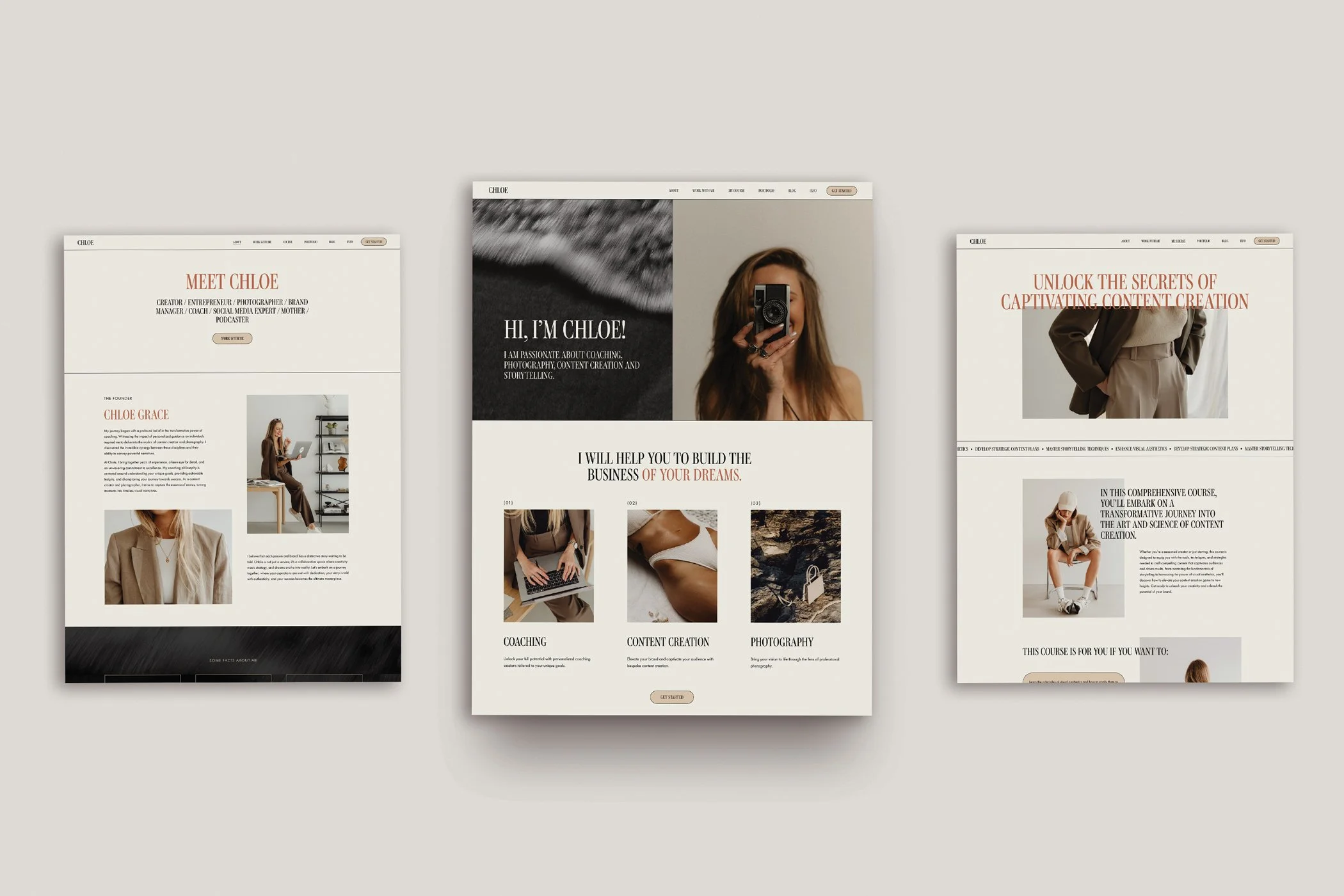 Photographer Website design