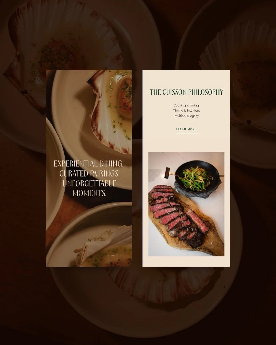 The Cuisson💛 Website Experience

For The Cuisson, the website was designed as more than a digital portfolio &mdash; it&rsquo;s an extension of Chef Duyen Ha&rsquo;s culinary world.

Soft interactions and thoughtful transitions guide visitors through