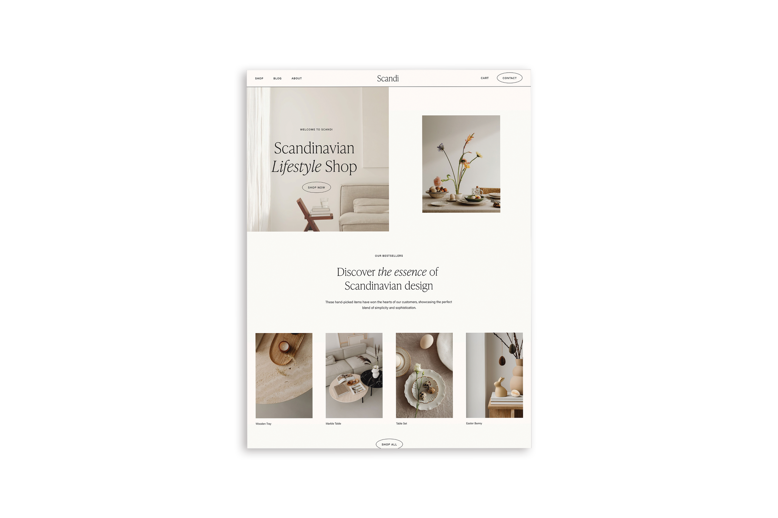 Scandi Squarespace  Website Template, E-commerce Squarespace Template, Avelã Creative