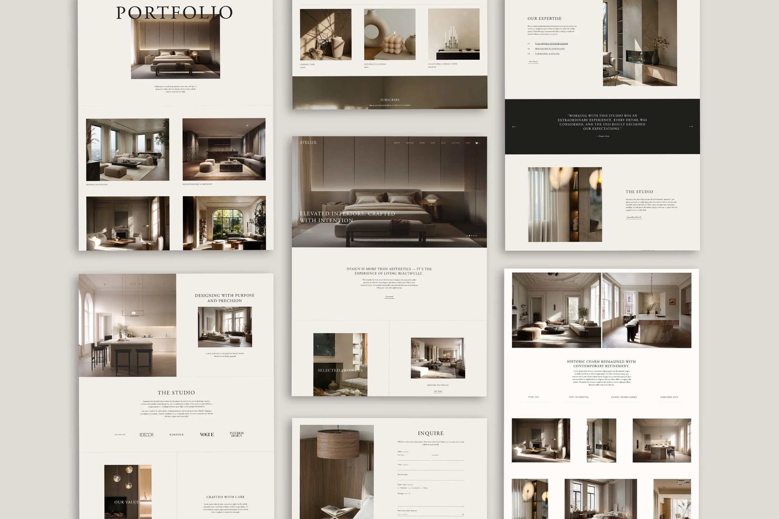 Website template for creative businesses