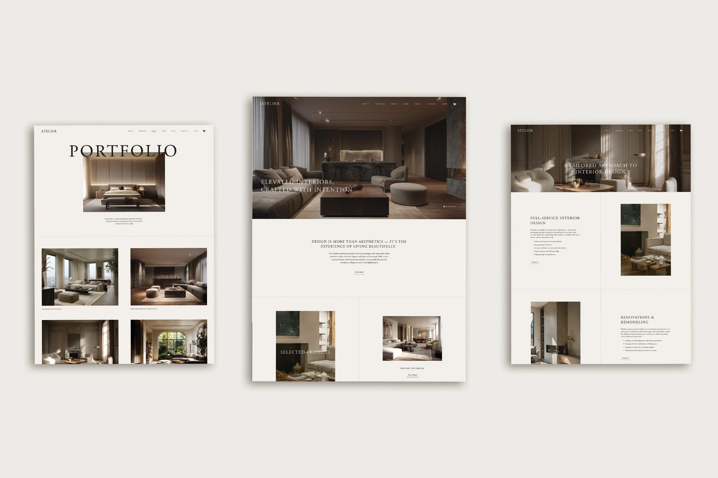 Interior design website template