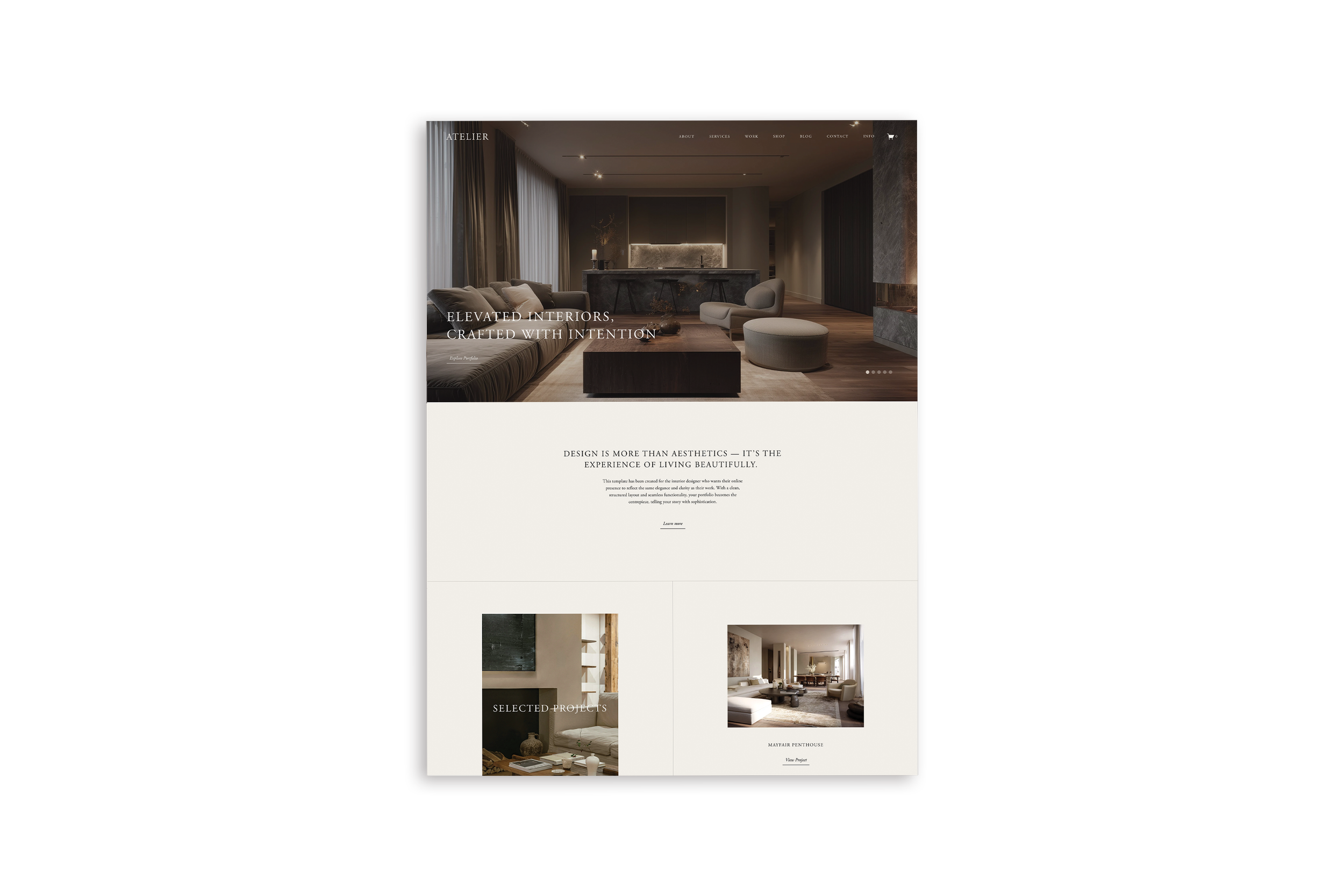 Premium Squarespace Template for Interior Designers