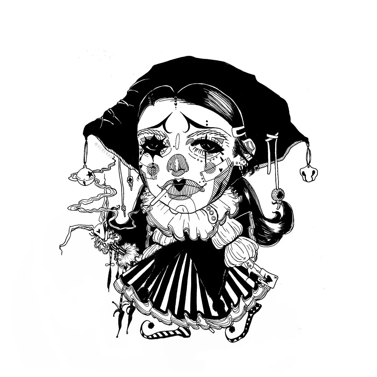 &bull;~&bull; *. the cycle of a lover girl : fall in love, get played, look a fool &deg; </3 &times; 
____________________________
#art #illustration #lineart #monochrome #modernart #inkdrawing #inkstagram #artistsoninstagram #visualart #portrait 