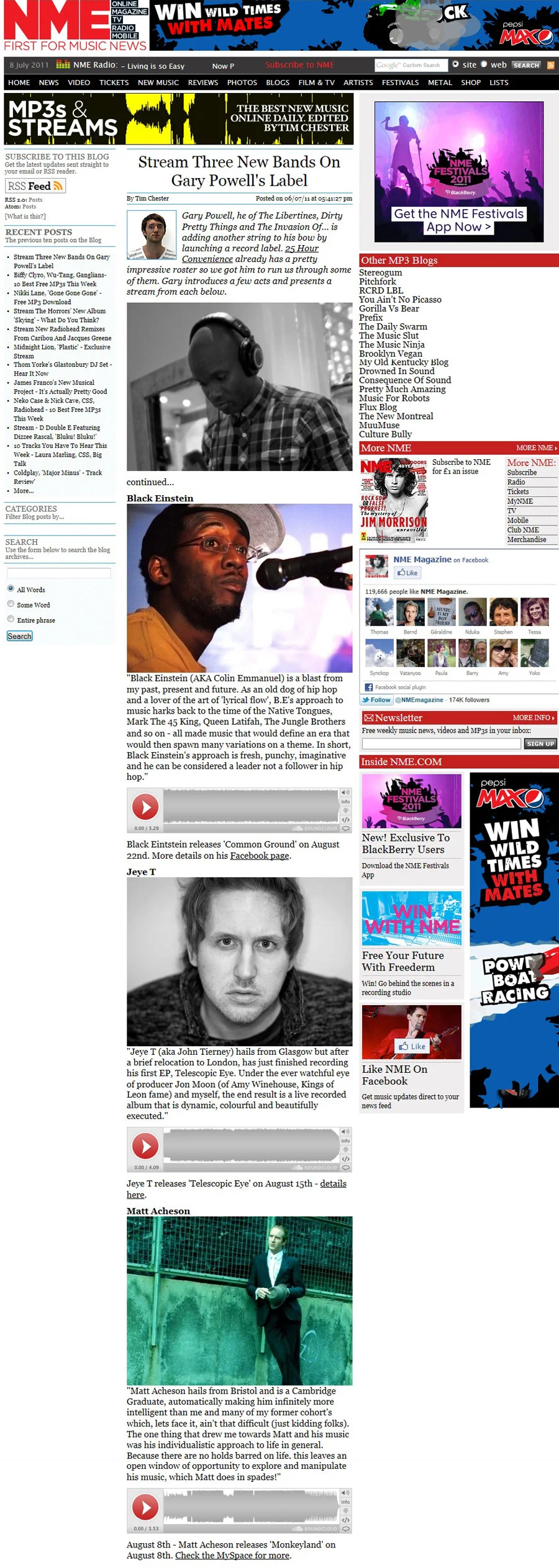 NME - Garry Powell / new label feature