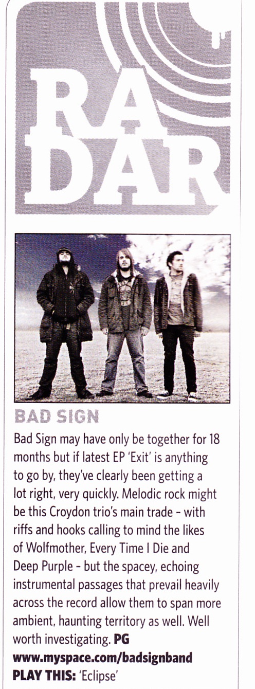 Bad Sign - Rock Sound Radar