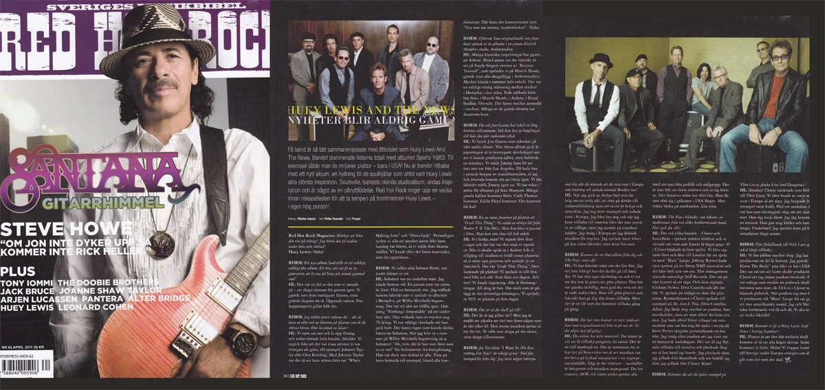 Huey Lewis - Red Hot Rock Magazine