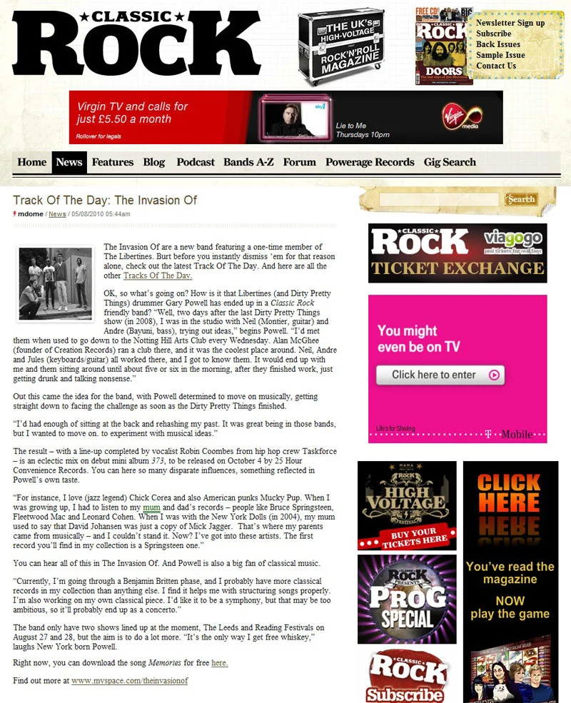 The Invasion Of... in Classic Rock Magazine
