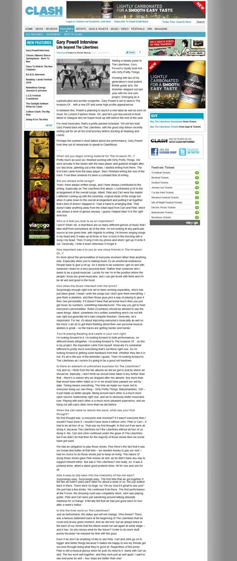 The Invasion Of... Clash Magazine interview
