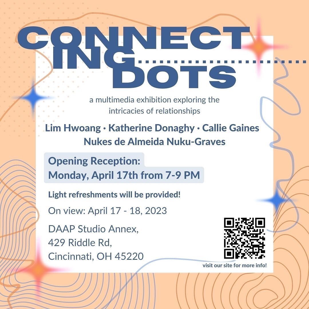 Connecting Dots opens on Monday night, from 7-9pm. Come see my classmates&rsquo; amazing art, enjoy some snacks, and play @nukinyas&rsquo;s incredible game Cryptid Coffeehouse!