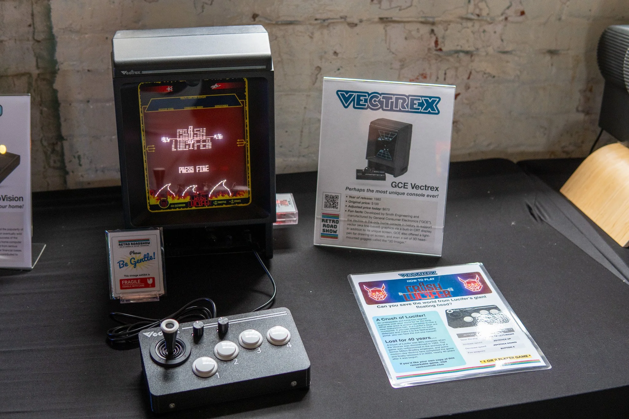 One of the first items ever added to the Retro Roadshow collection, the GCE Vectrex is a true oddity amongst home video game consoles. The Vectrex is a self-contained unit, with the most immediately-recognizable element being the built-in 9" CRT. Nea