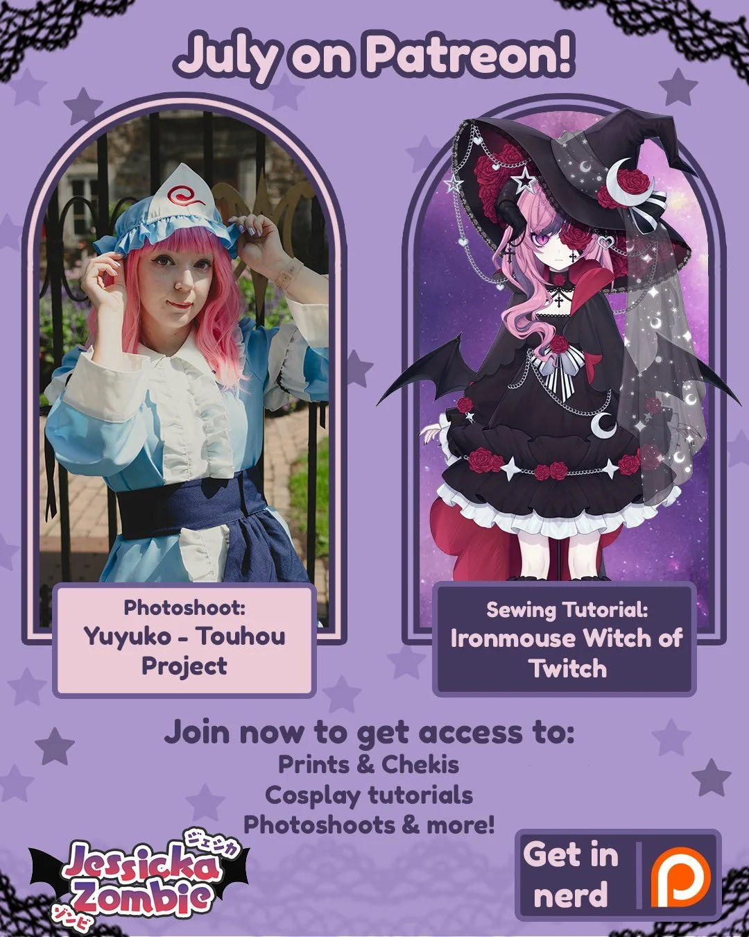 🌸 &quot;Dancing between realms~&quot; 🌸
This month&rsquo;s Patreon photoshoot features Yuyuko Saigyouji from Touhou! 💀🍑 Want the full set (+exclusives like WIPs, tutorials, and more)? Join my Patreon to support the art and get goodies!

Coming so
