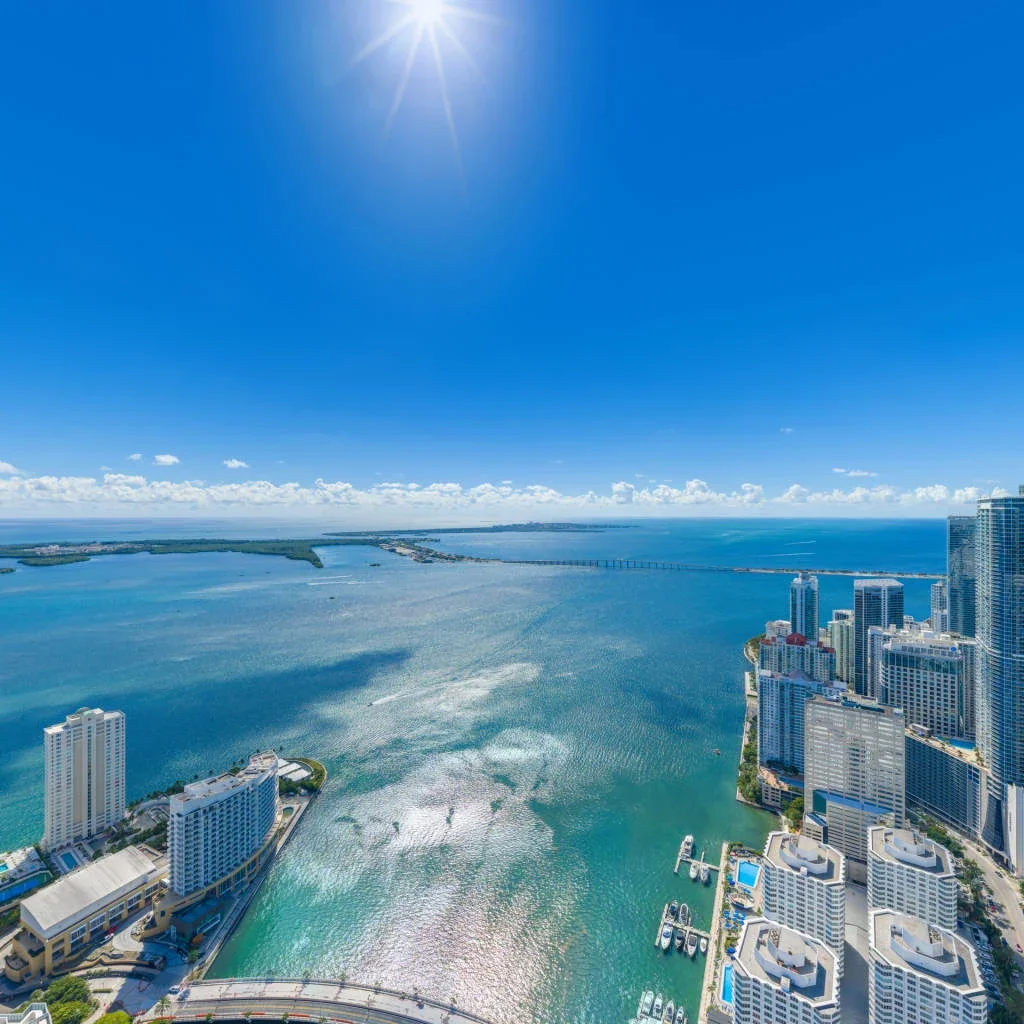 Captured aerial view from the Nobu Residences 360 tour by Drone Genius.