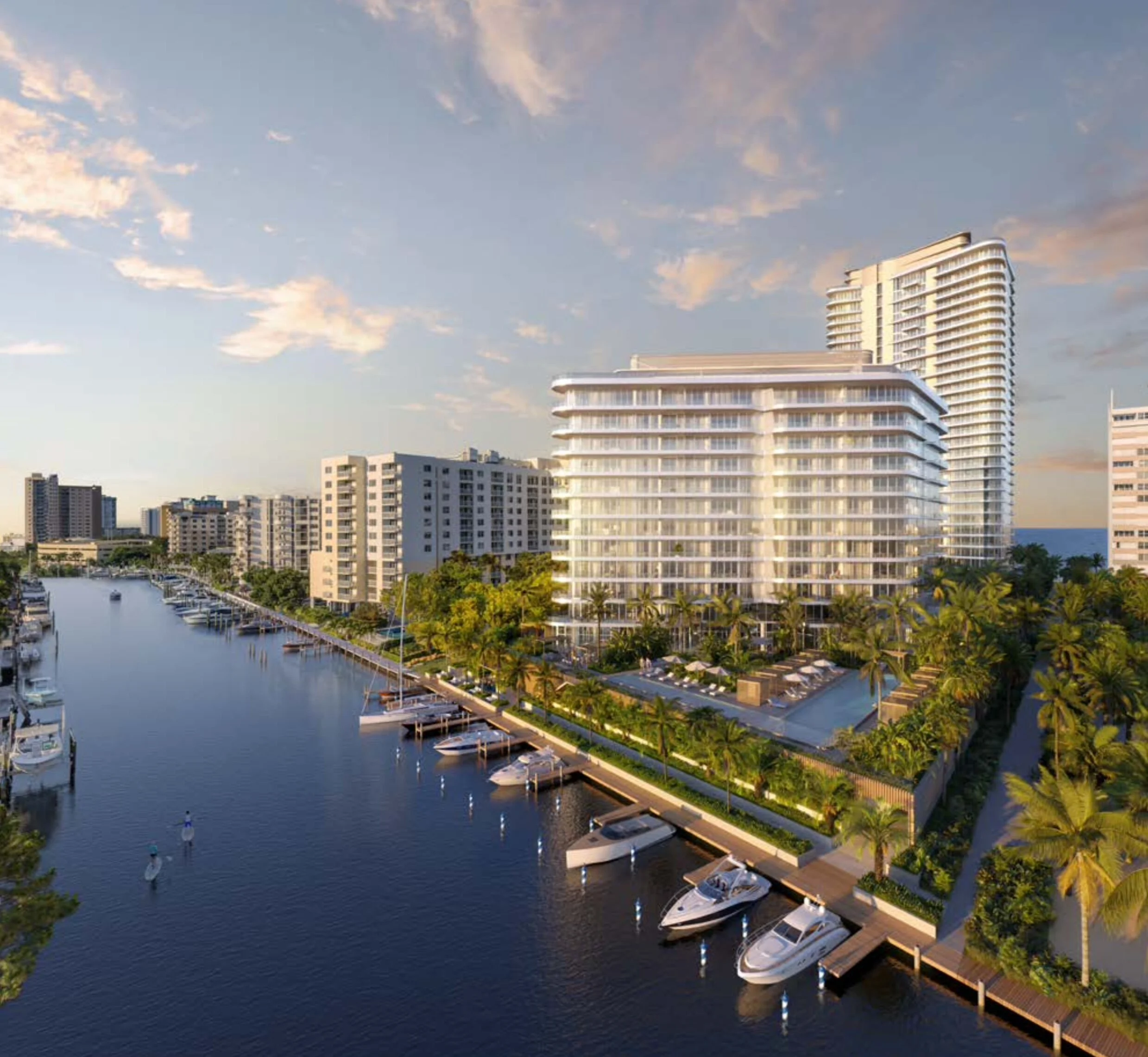 Ritz-Carlton Pompano Beach intercoastal architectural rendering and view study