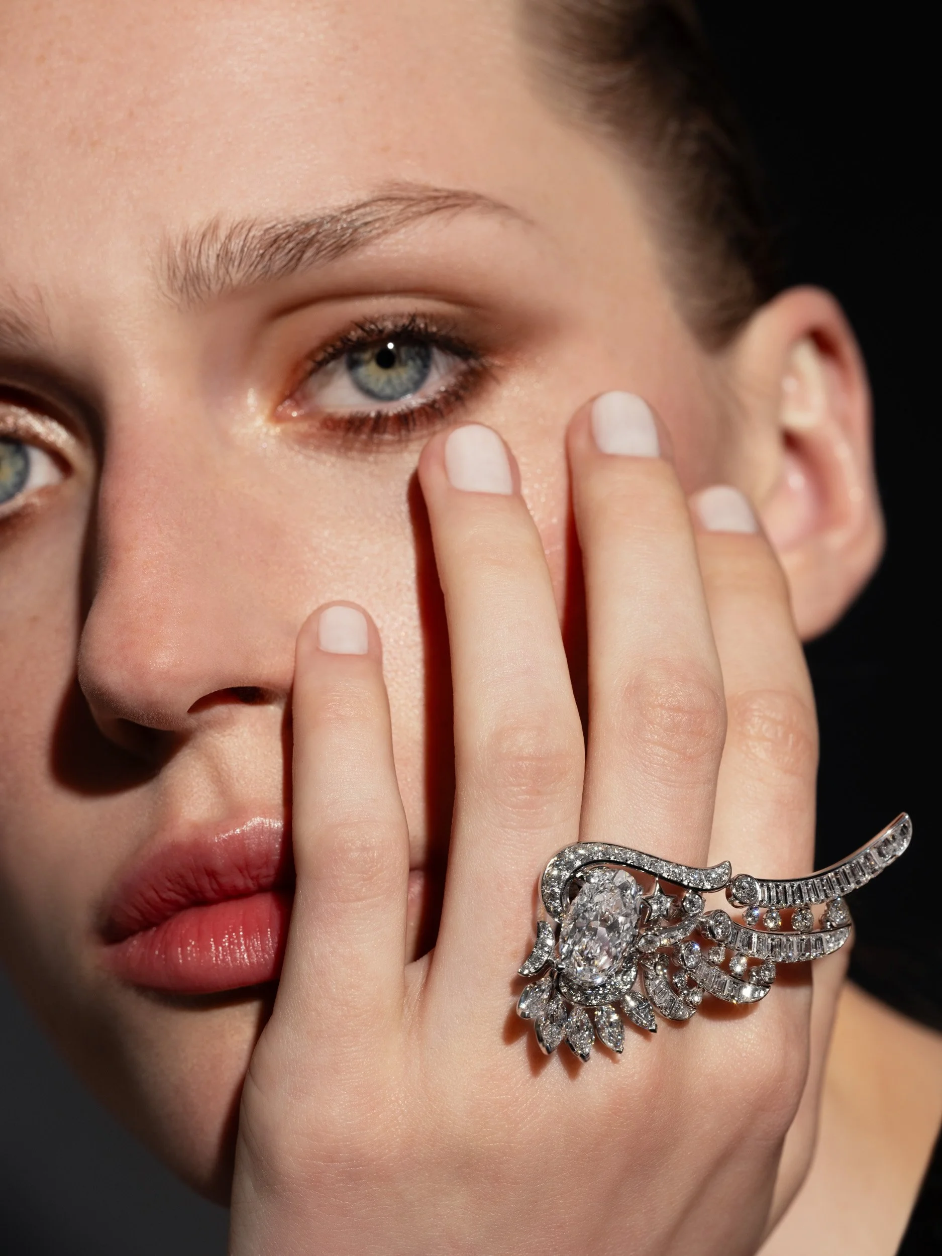 High jewelry details of the Chanel Reach for the Stars collection, captured by Paris fashion photographers Vivienne & Tamas