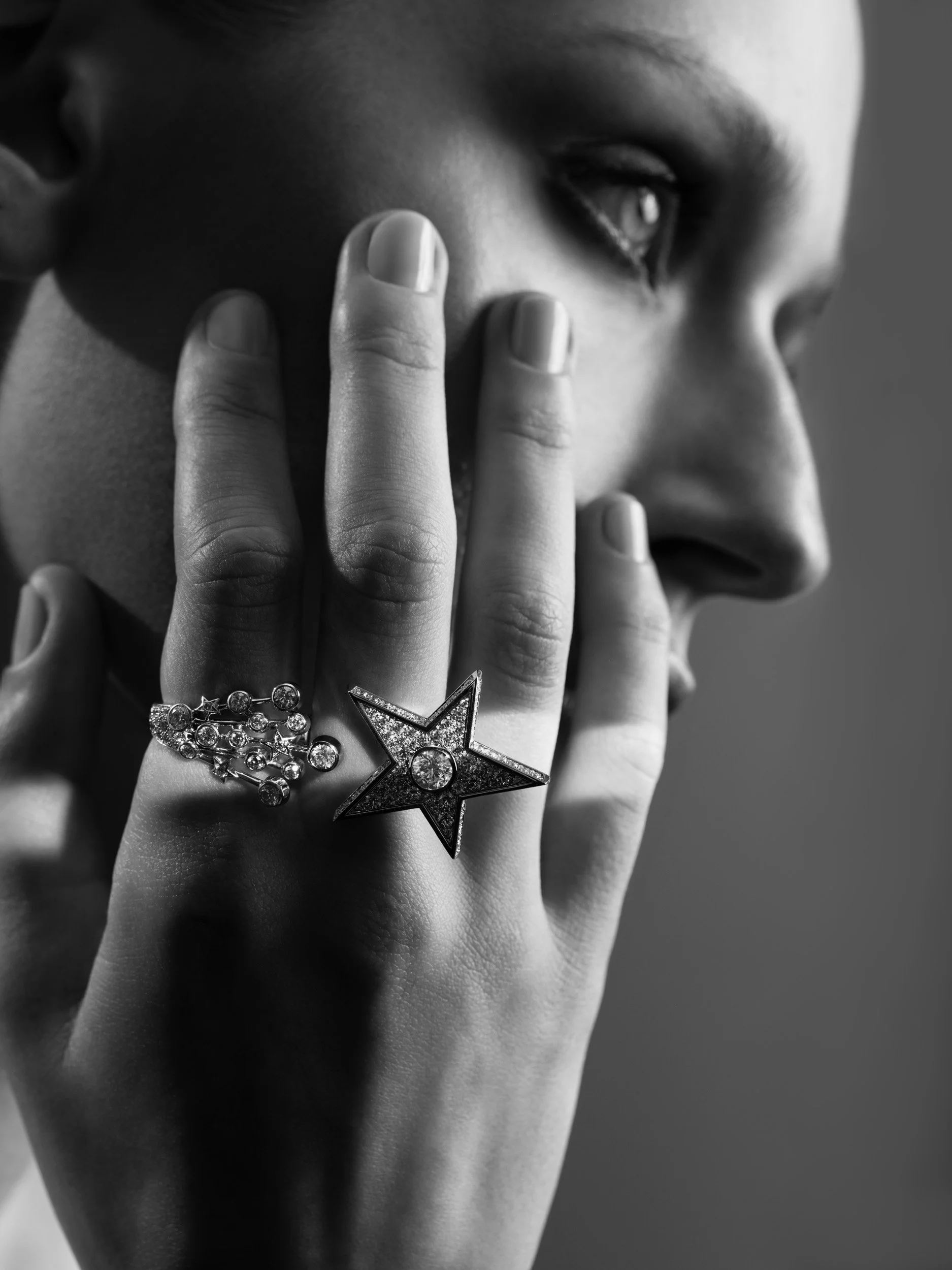 High jewelry details of the Chanel Reach for the Stars collection, captured by Paris fashion photographers Vivienne & Tamas