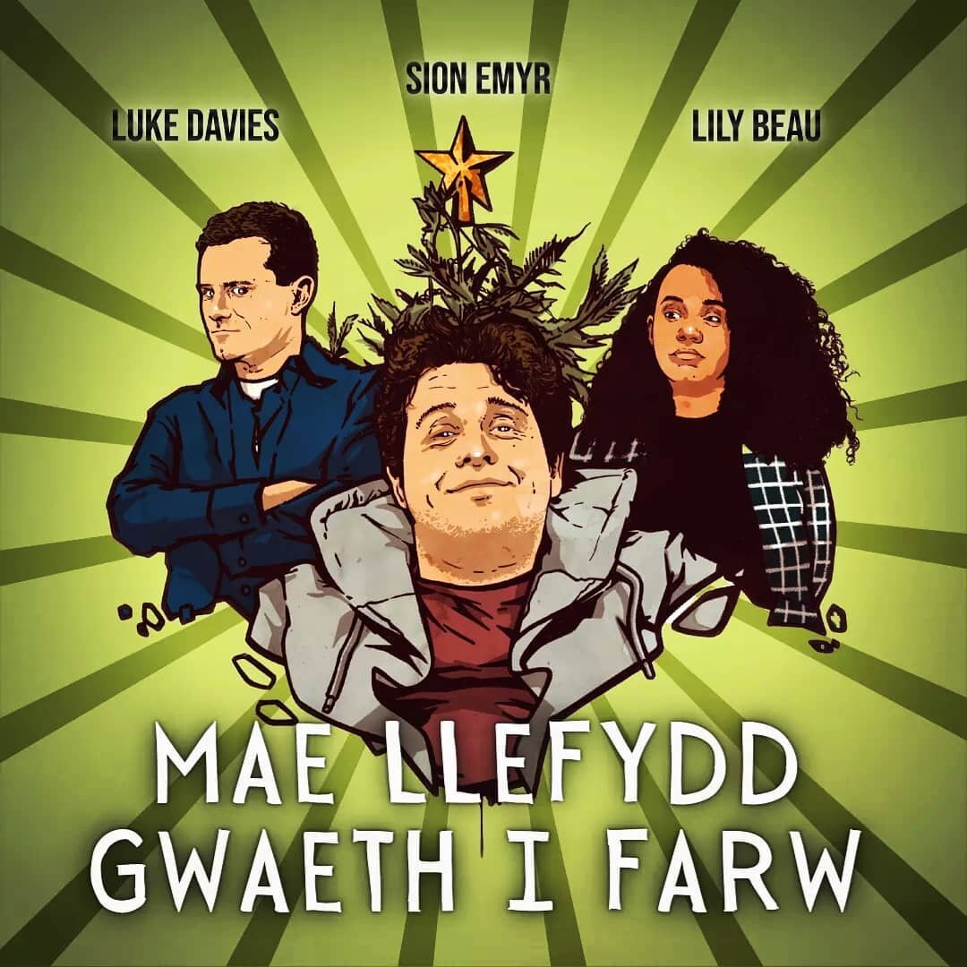 A Comedy Pilot I had the pleasure of directing for S4C before christmas! With a Fantastic Cast and Crew! 📽🎬 illustration by the amazing @theartofsok #filming #series #film #tv #s4c #wales #madeinwales #cymru #camera #posterdesign #photography #cine