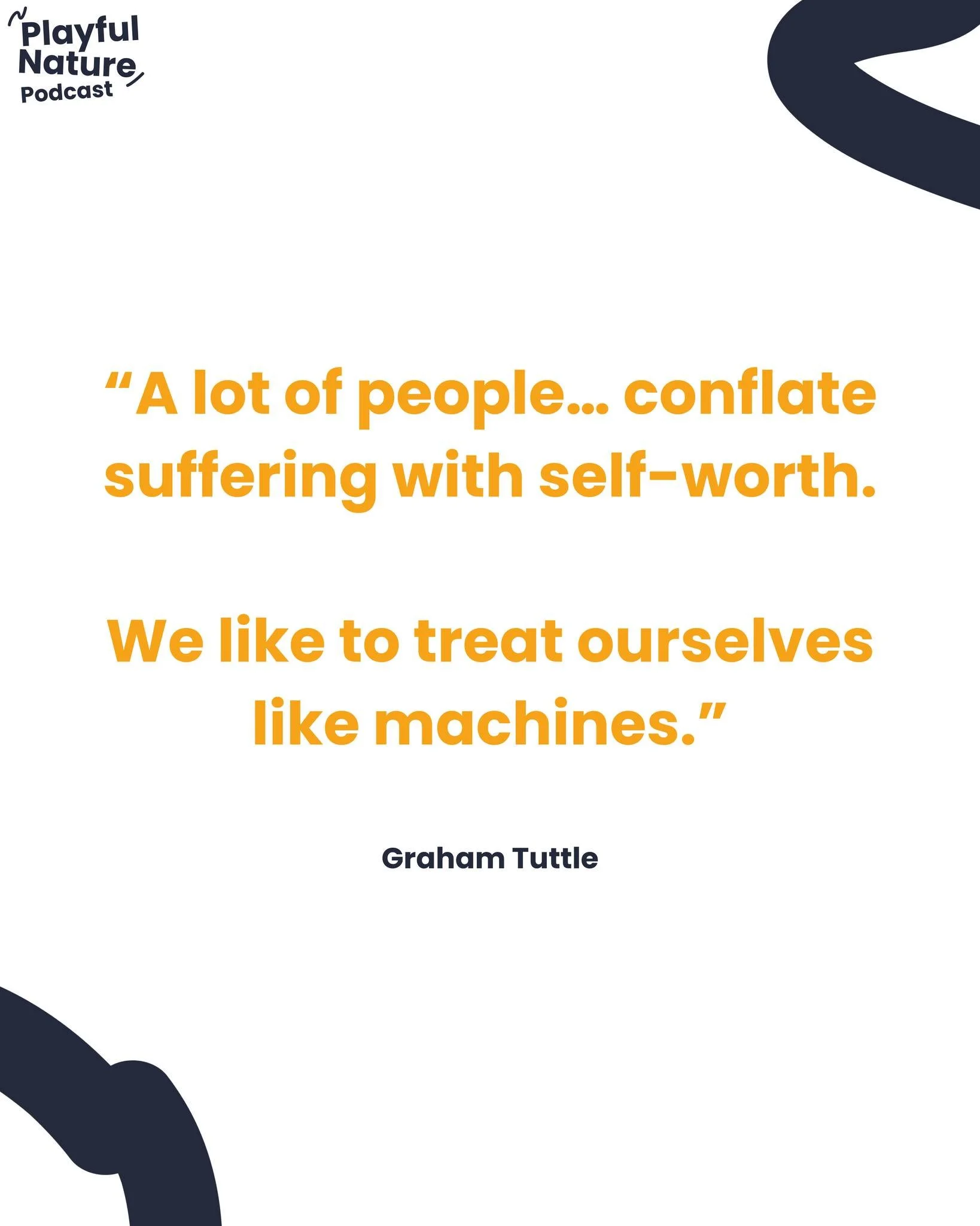 Do we conflate suffering with self-worth?👇

In this episode of the Playful Nature Podcast, Andrew is joined by Graham Tuttle @thebarefootsprinter  for a conversation about what fitness is actually for.
At one point Graham reflects:

&ldquo;What is t