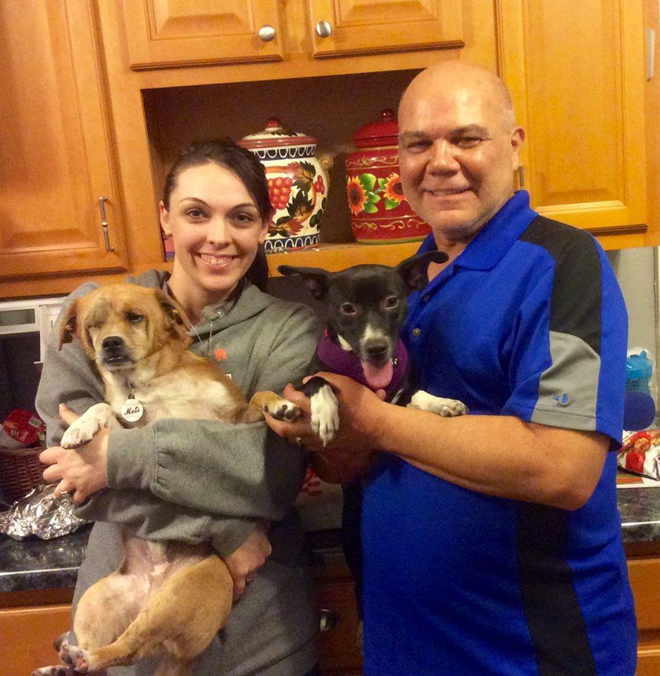 Alex's family with their adopted satos! 