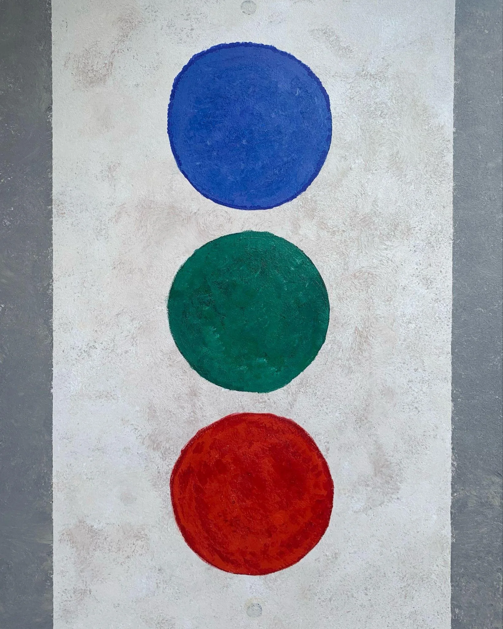 Three Circles, Two Lines, 26x48 inches, Acrylic on canvas, $400