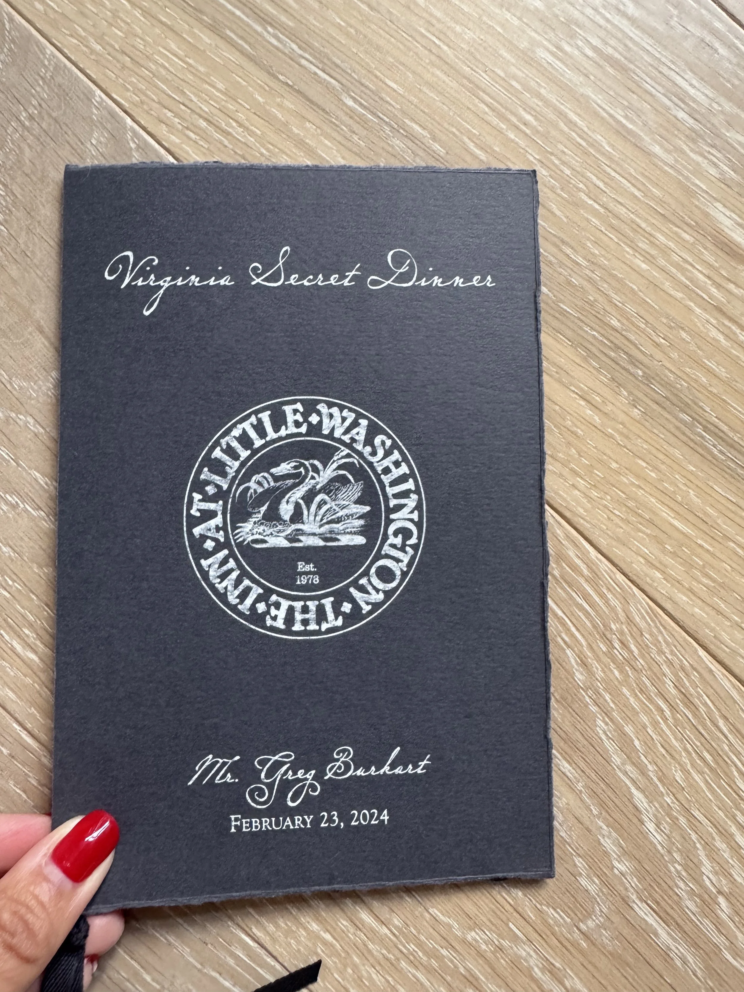 Personalized menu + seating card