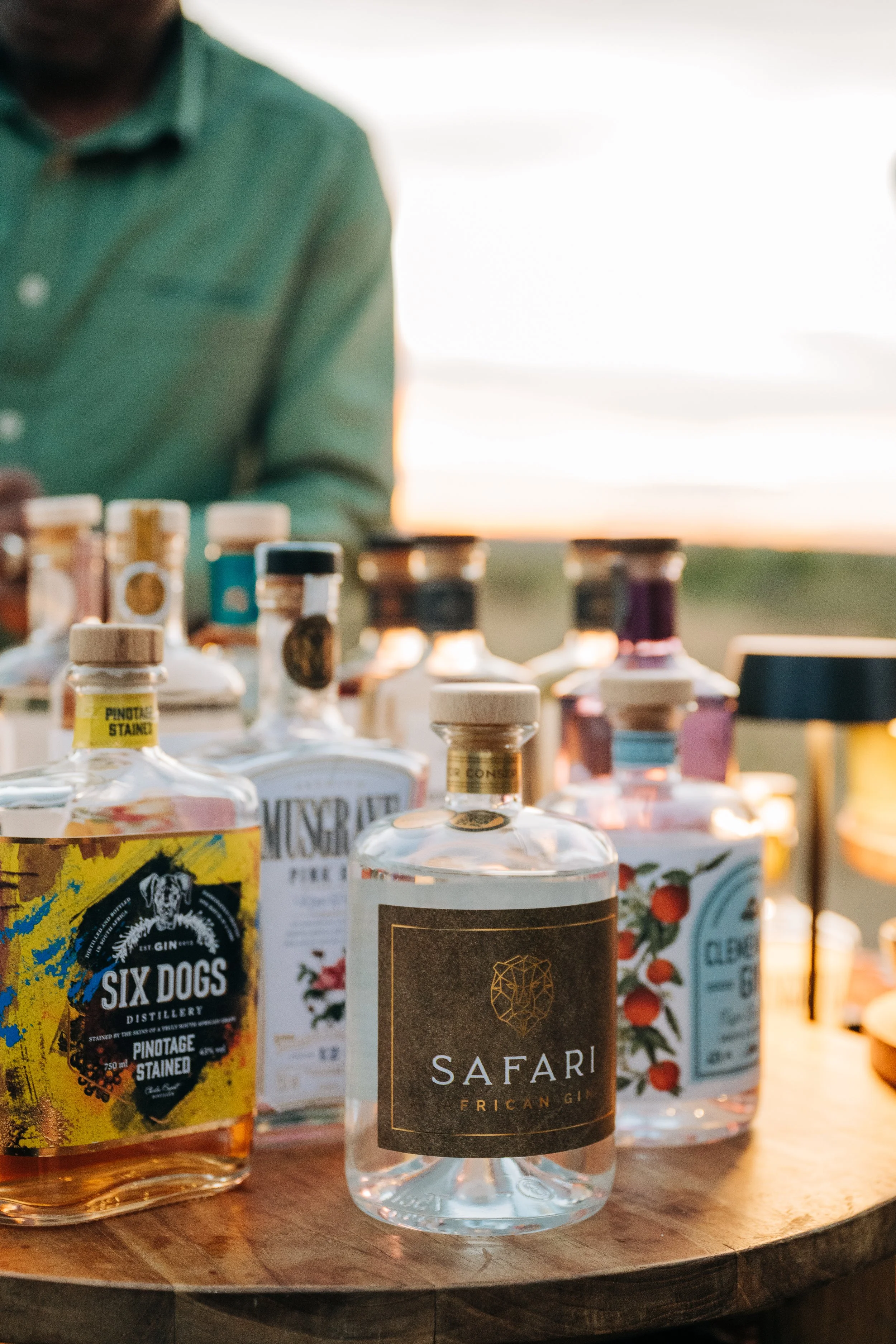 Sundowners at evening game driver on safari