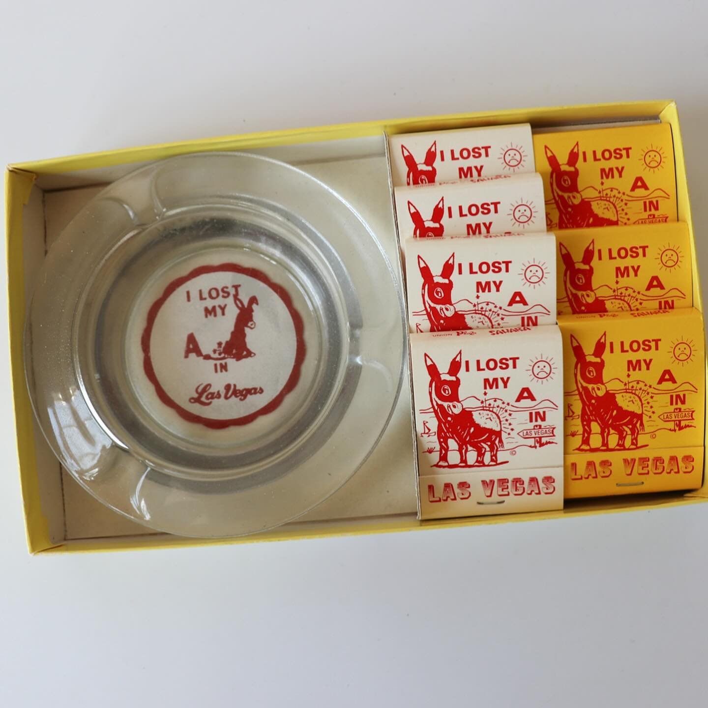 &diams; SOLD &diams; Vintage I lost my ass in Las Vegas matchbook and ashtray set - new online