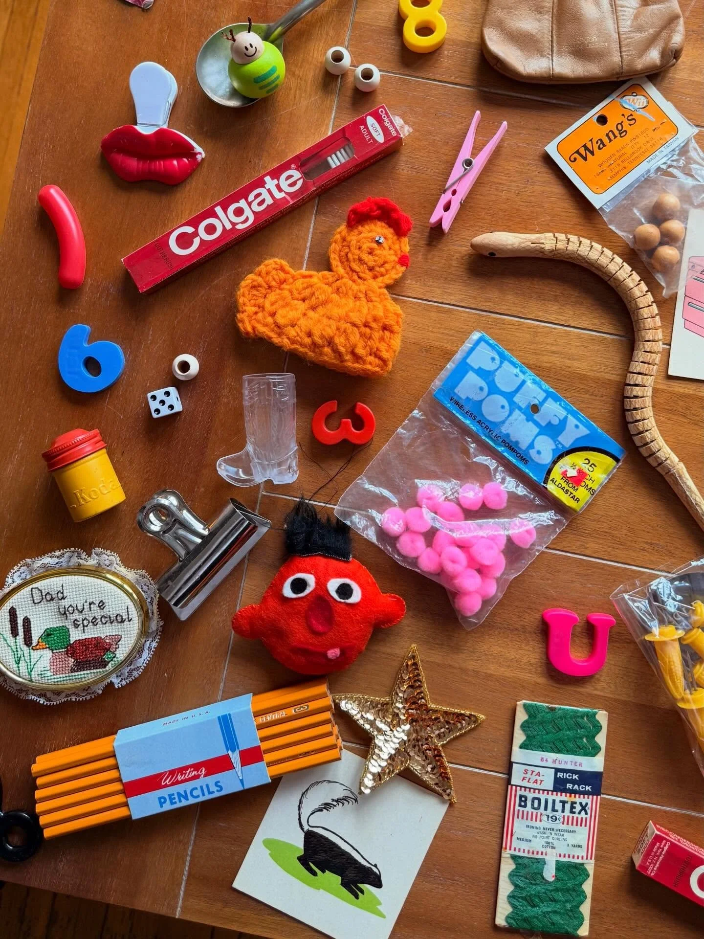 Stuffing mystery bags with tiny treasures