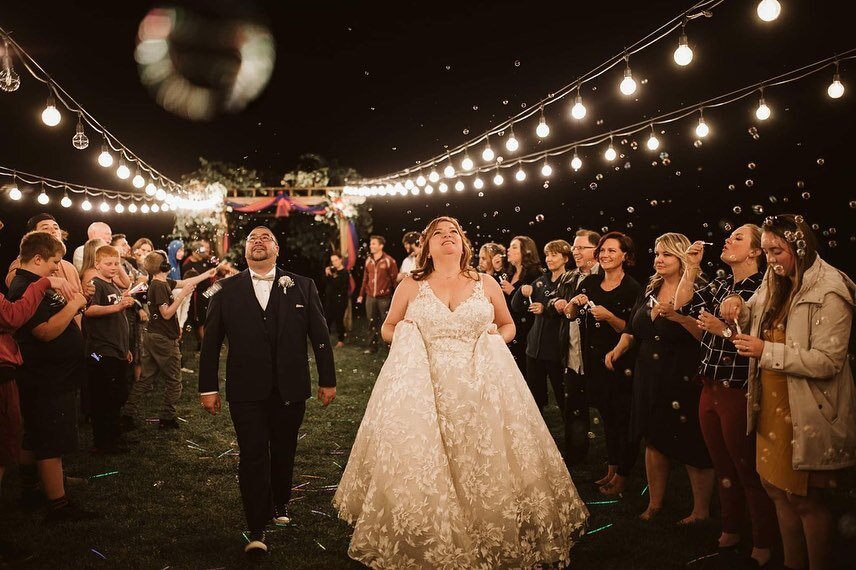 What a fun bubble and glow stick send off! #spokaneweddingphotographer #thebarnonwildroseprairie #spokaneweddingphotography #spokane #spokanewa #pnwwedding #fallwedding #weddingsendoff #bubbles #congrats #truelove #love #ido #applebrides #weddings