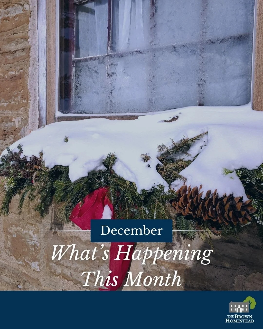 🎄Homestead Holiday Cheer is Here!🎄

December at The Brown Homestead has everything you need to make memorable and magical moments with family and friends! Join us for a hot coco Dec 6, or get tickets for Tastes of the Tavern and cheers to the histo