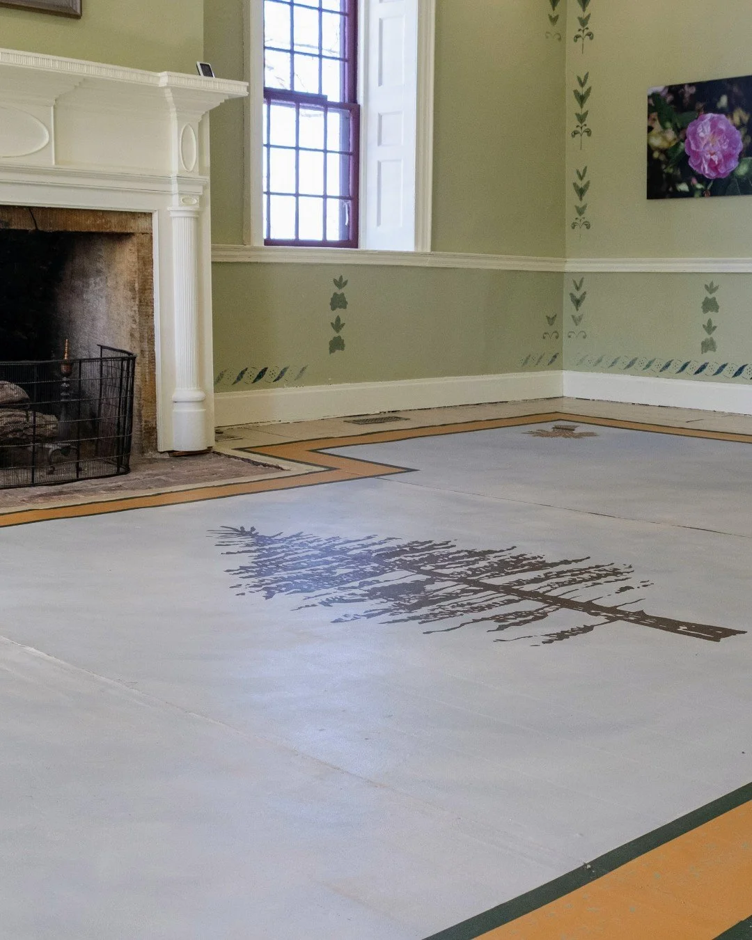 The Big Reveal: Floorcloth Edition (just kidding, it's too big for just one shot!)

If you've been following along, you know that we recently made a 21-foot custom floorcloth for the Dining Room of the John Brown House - and documented the WHOLE proc