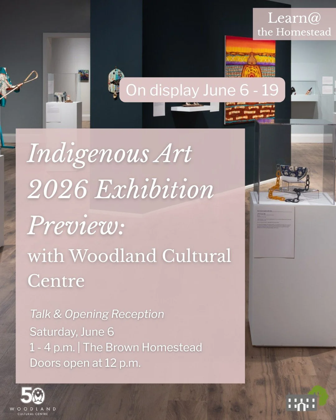 👀First look at Indigenous Art 2026!

Join this special preview of select pieces of the 2026 Indigenous Art exhibition with a talk and opening reception on June 6, 1 - 4 p.m.

This is a preview of the @WoodlandCulturalCentre annual juried exhibit, wi