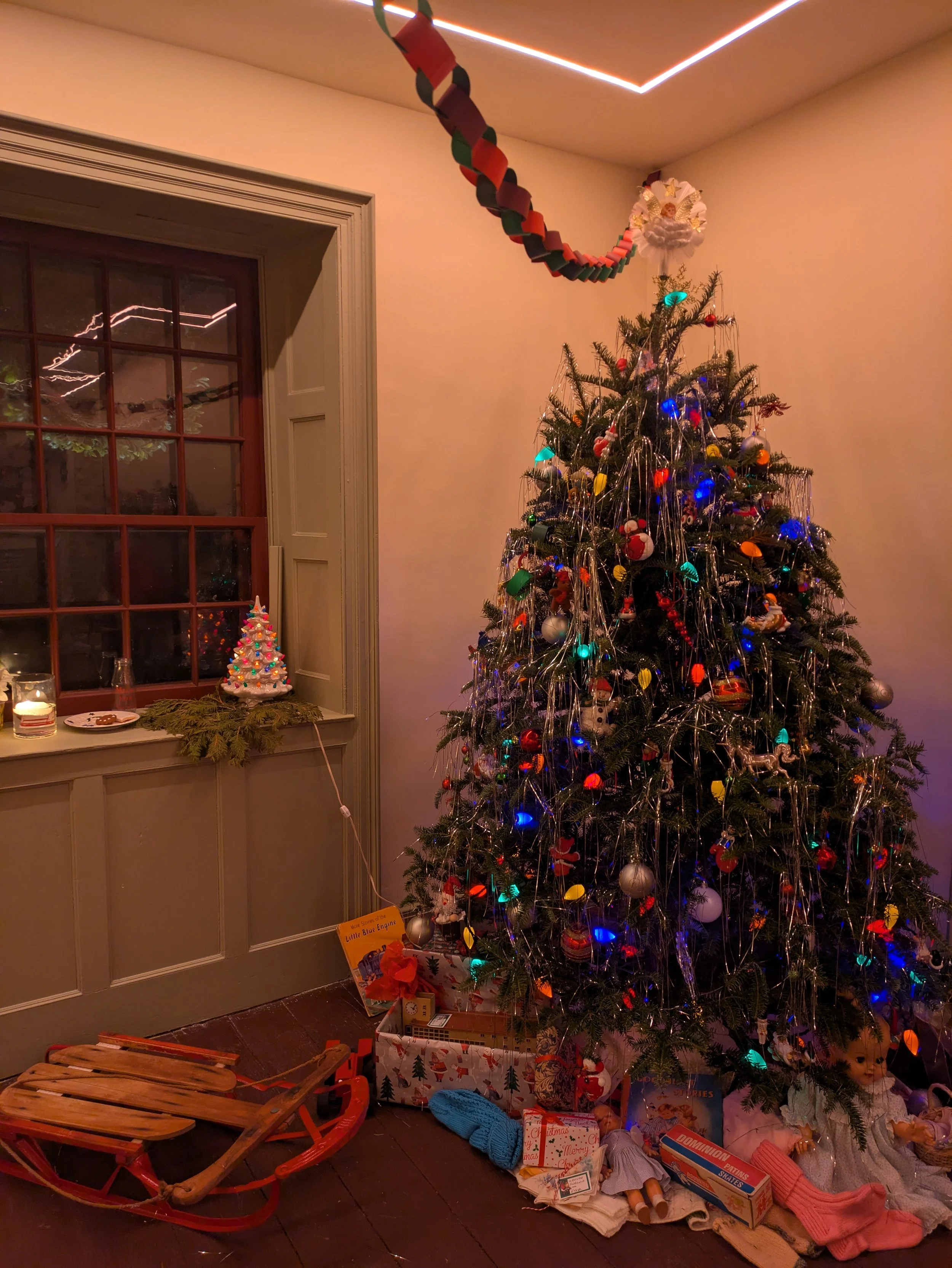 Edwardian and Post-War Era Christmas Lights in the Ballroom
