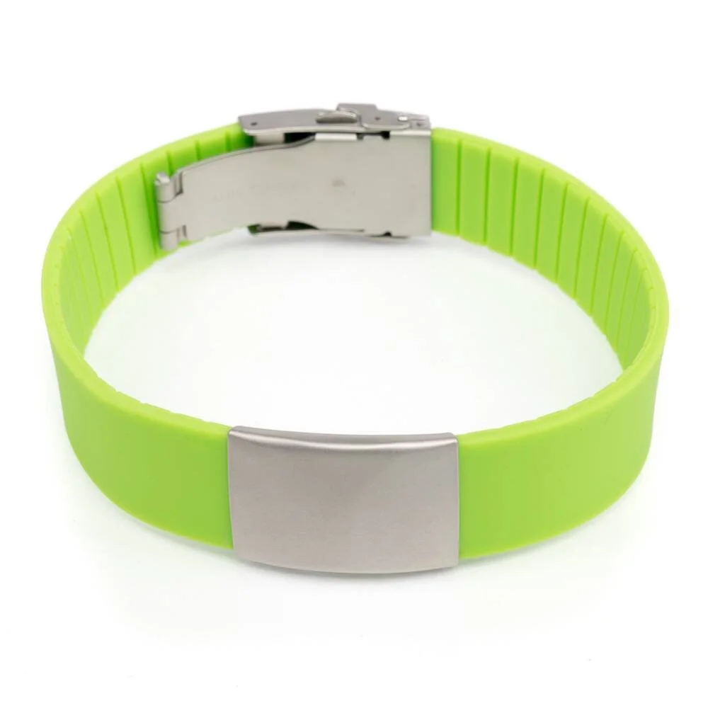 Bracelet QR médical en silicone ajustable (jaune)