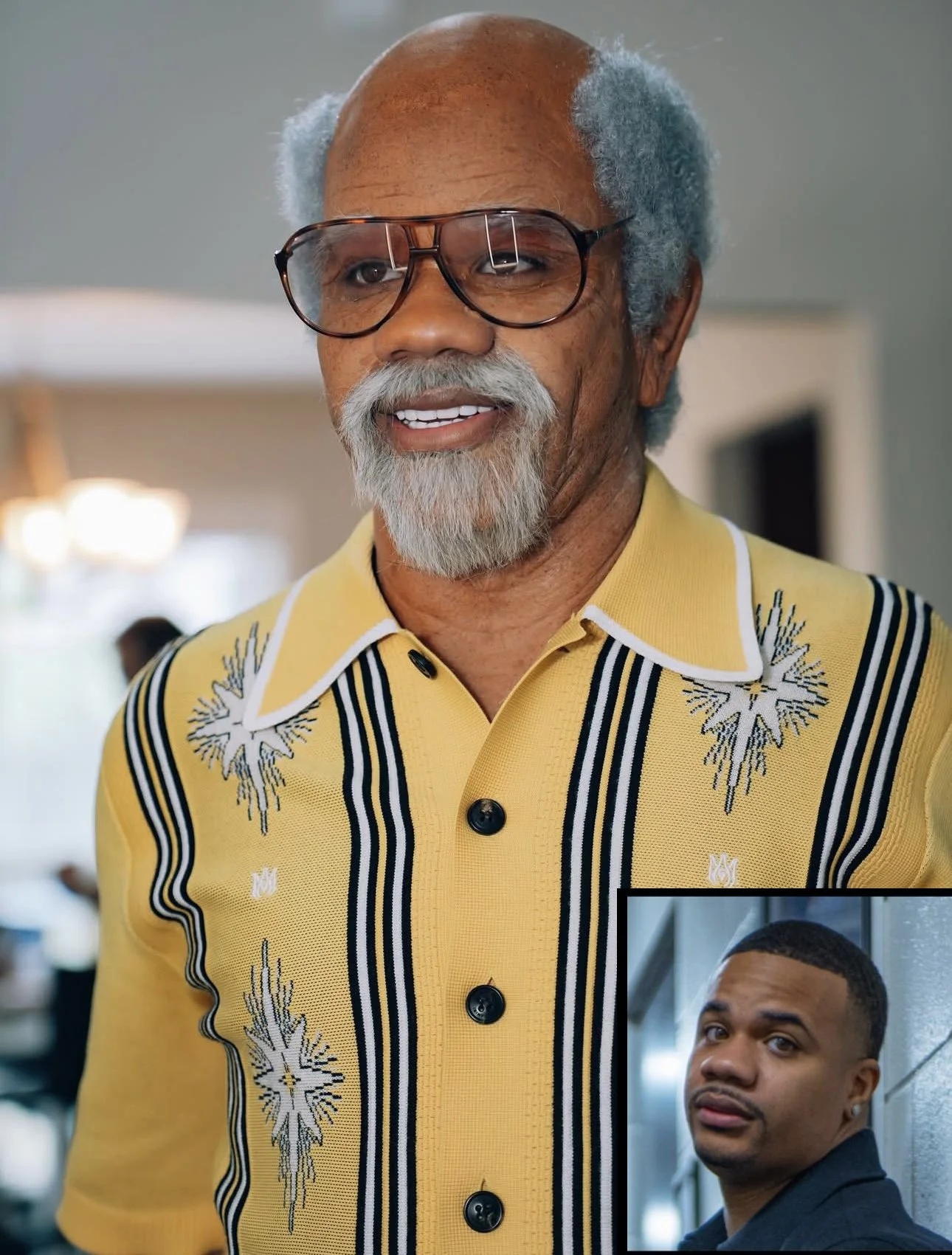 Mojo Brooks as "Mr. James," silicone prosthetics and hand laid hair