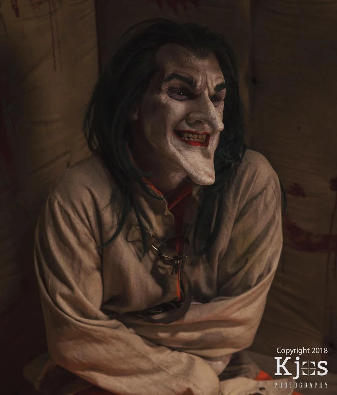 Asylum Joker with generic prosthetics and custom wig/eyebrows