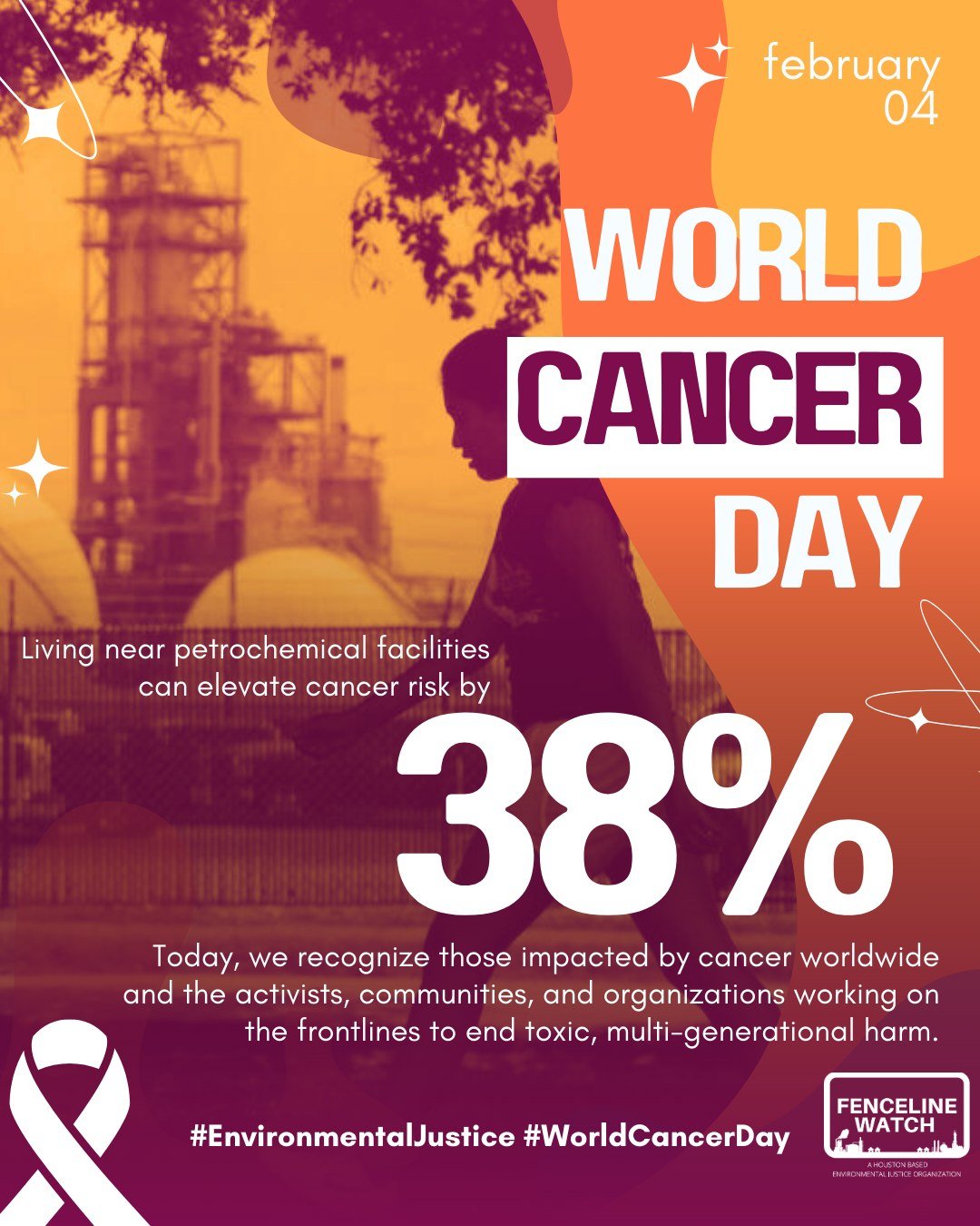 Communities on the fenceline of industrial facilities face disproportionate negative impacts from pollution. We honor those who fight alongside us to end this toxic harm on communities. #EnvironmentalJustice #WorldCancerDay