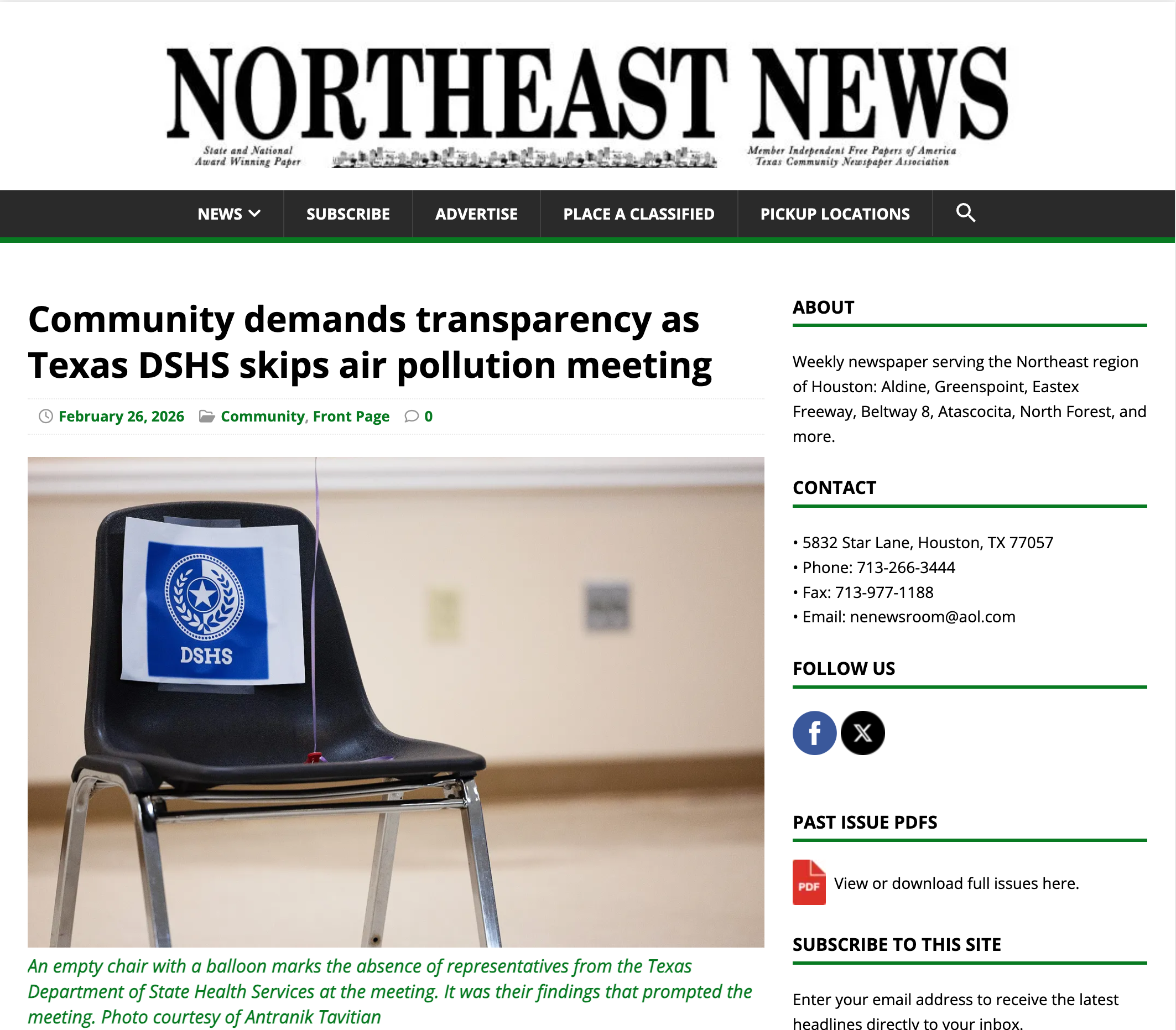 Community demands transparency as Texas DSHS skips air pollution meeting