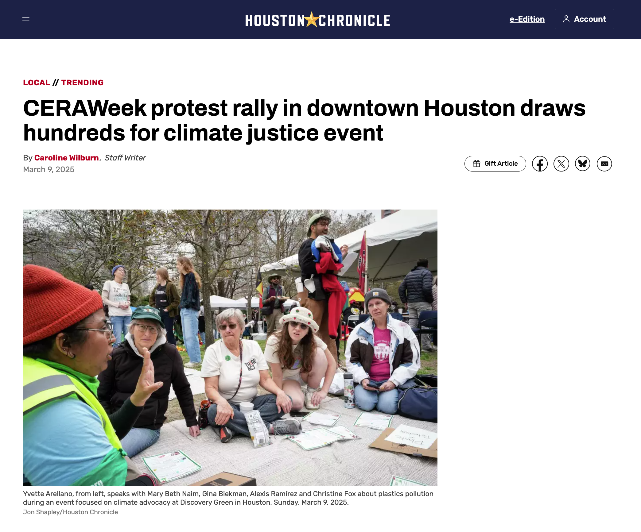 CERAWeek protest rally in downtown Houston draws hundreds for climate justice event